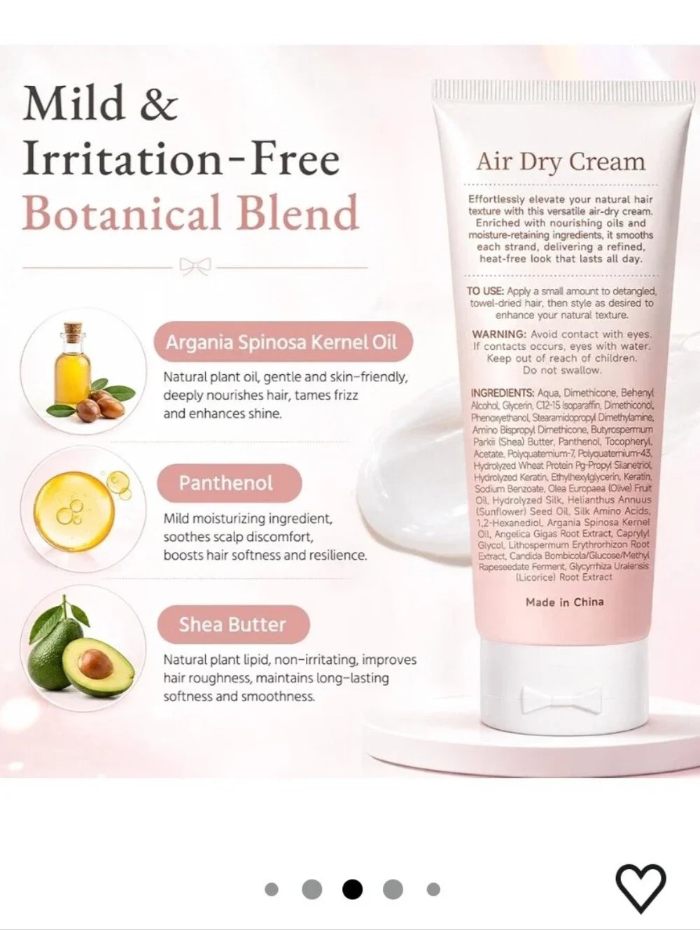 Air Dry Cream for Straight & Fine Hair, Leave In Styling Cream